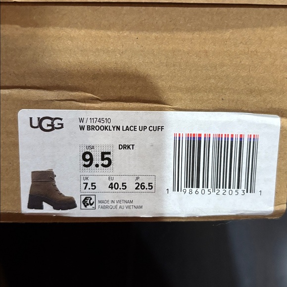 UGG BROOKLYN LACE UP CUFF PLATFORM BOOTS IN DARK TOFFEE SZ 9.5 NEW IN BOX - Picture 10 of 10
